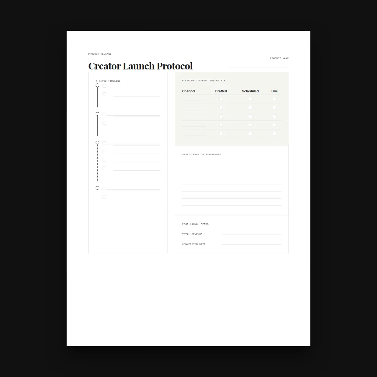 Creator Launch Protocol — Digital Planners