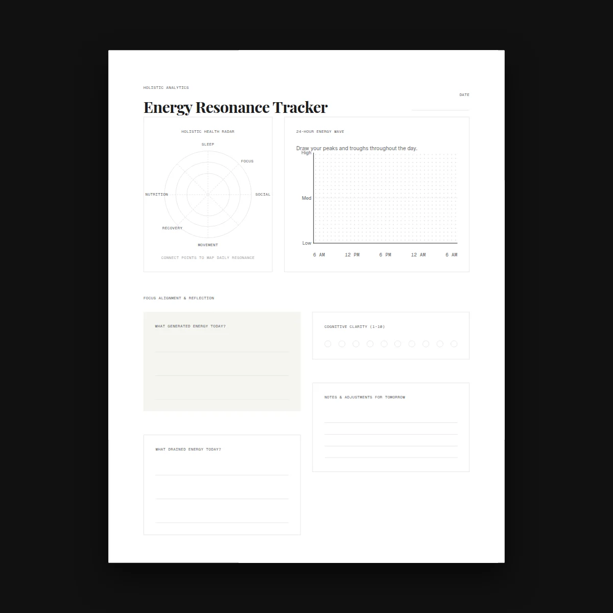 Energy Resonance Tracker — Digital Planners