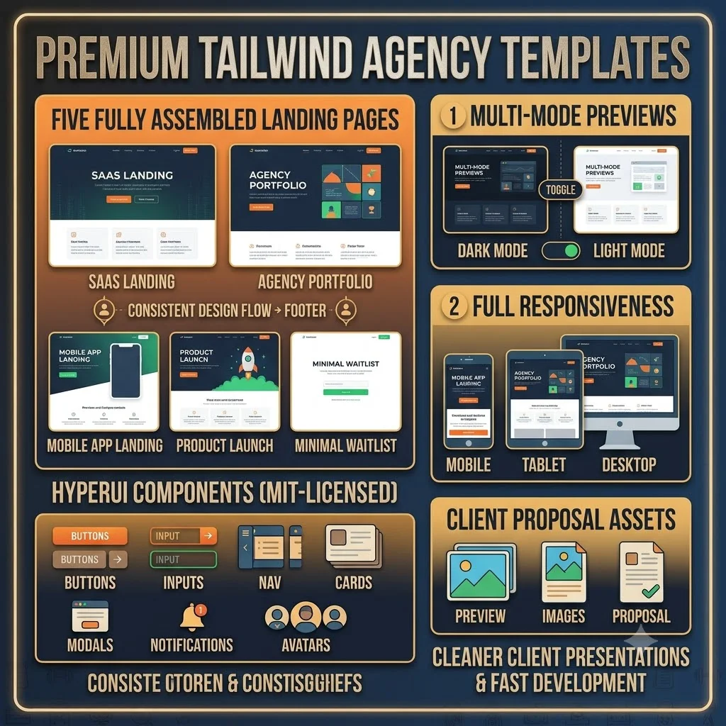 Premium Tailwind Agency Templates — Design Assets