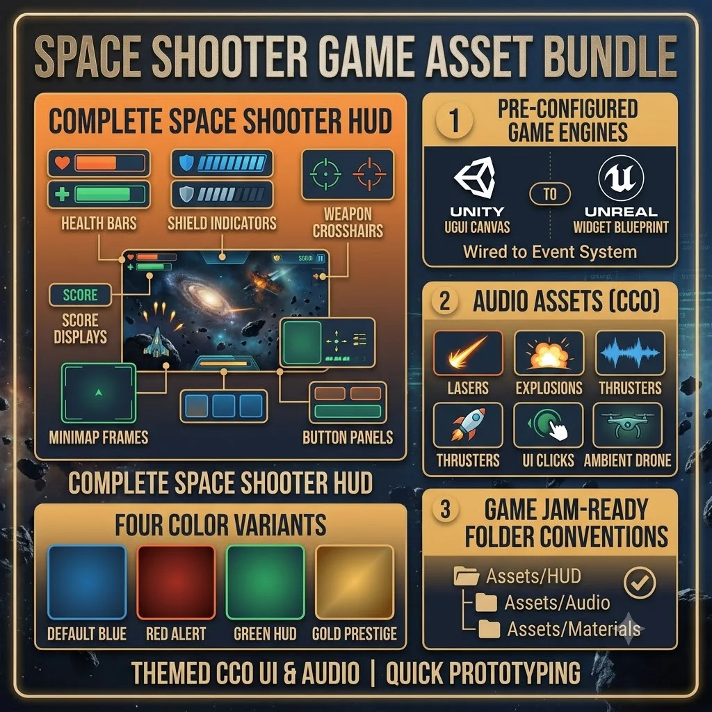 Space Shooter Game Asset Bundle — Design Assets
