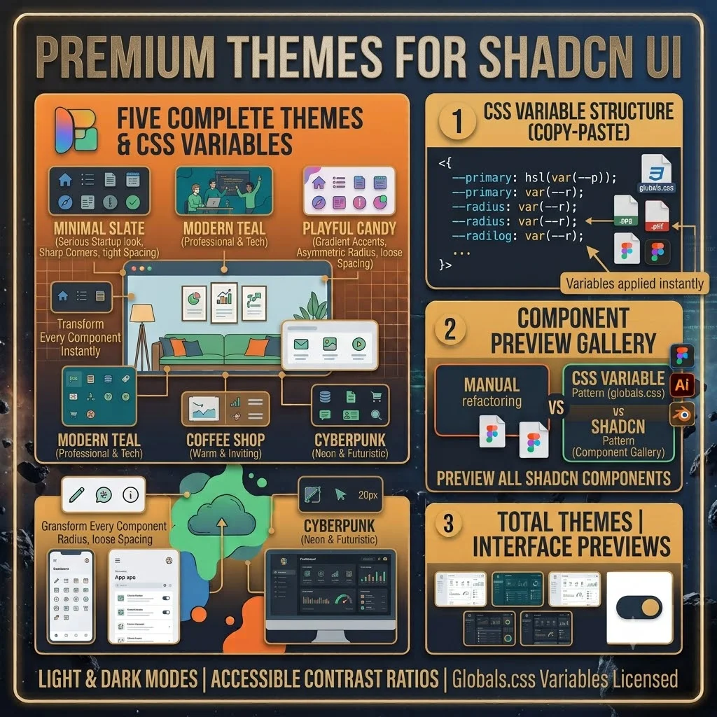 Premium Themes for Shadcn UI — Design Assets