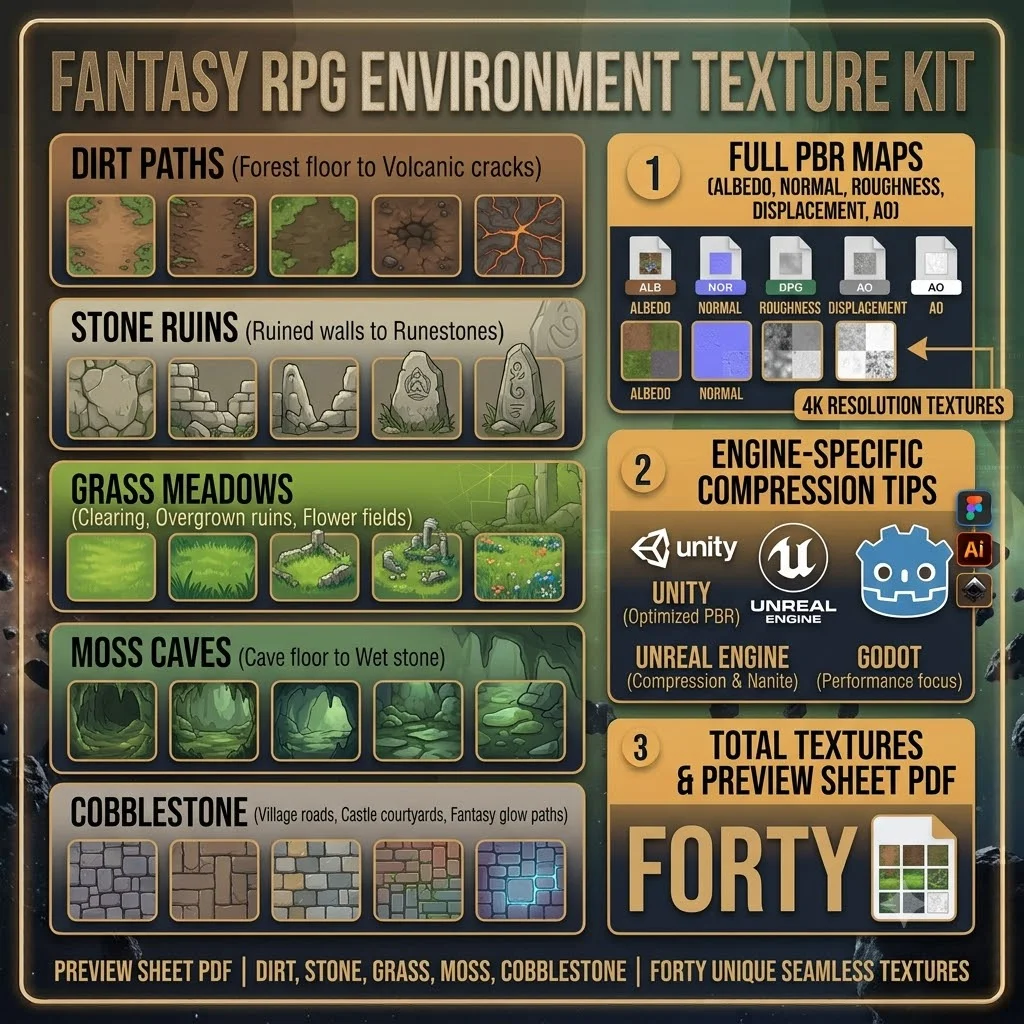 Fantasy RPG Environment Texture Kit — Design Assets