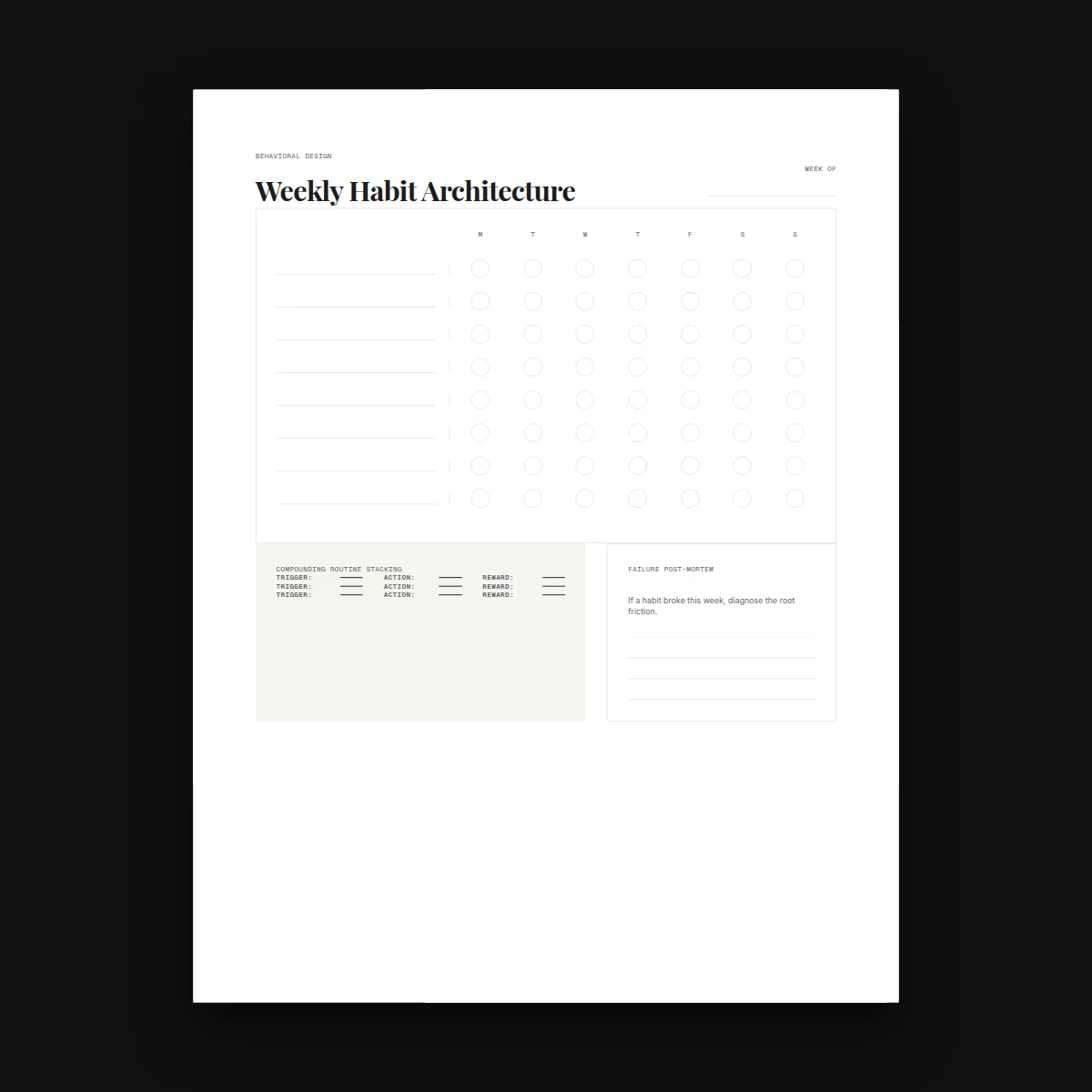 Weekly Habit Architecture — Digital Planners